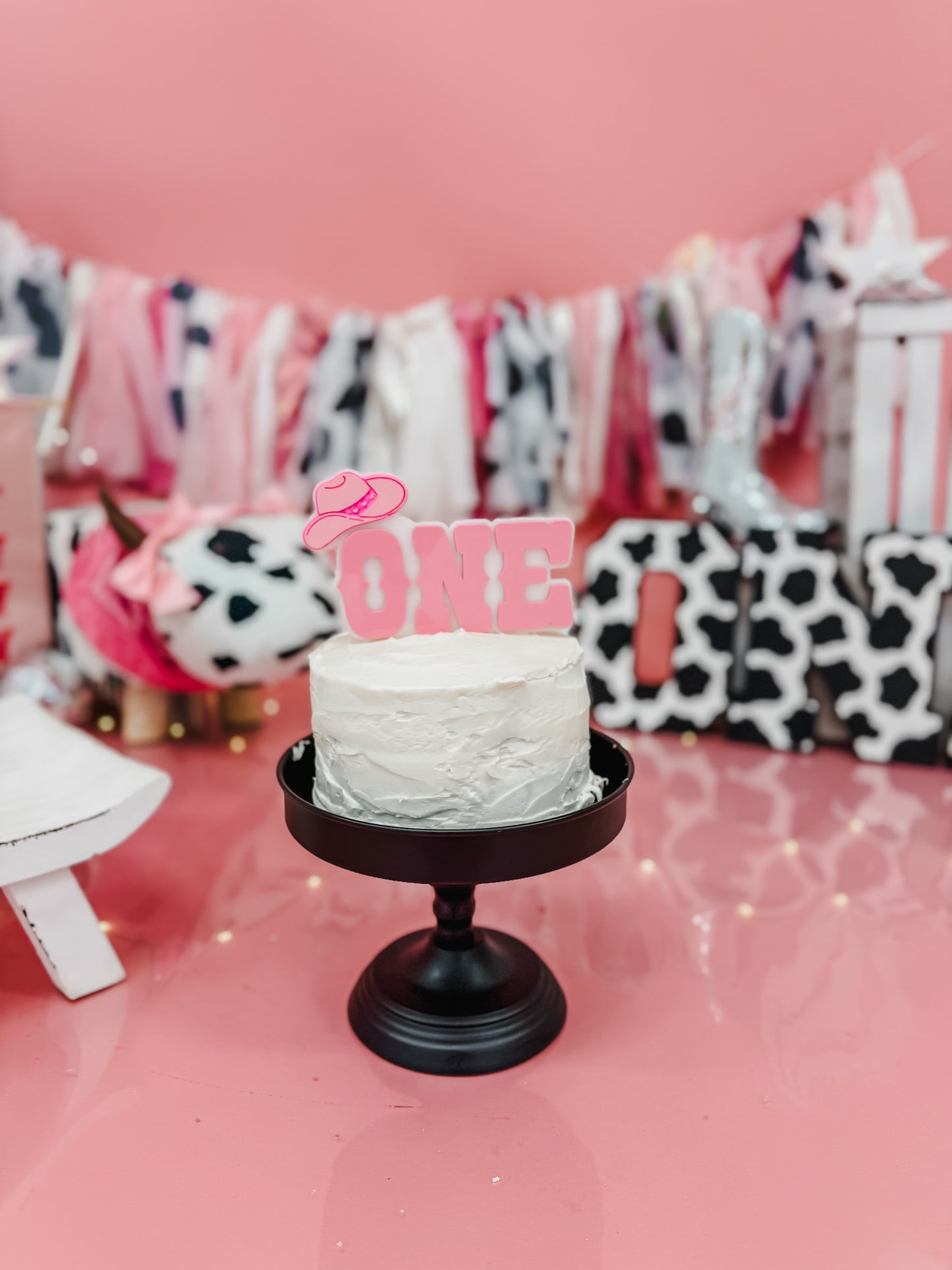 Western Cowgirl - ONE - Cake Topper