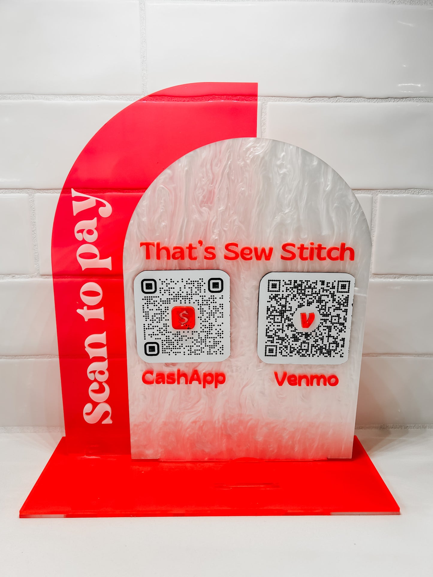 Scan to pay QR Code - Sign & Business Card Holder
