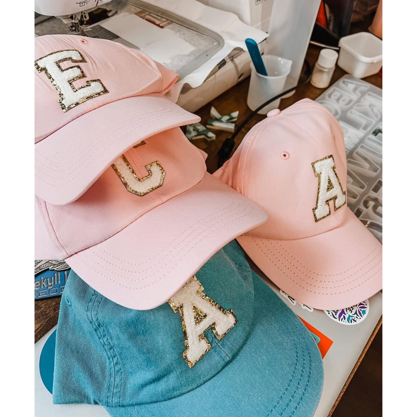 Initial Letter Iron on Patch - Baseball Cap