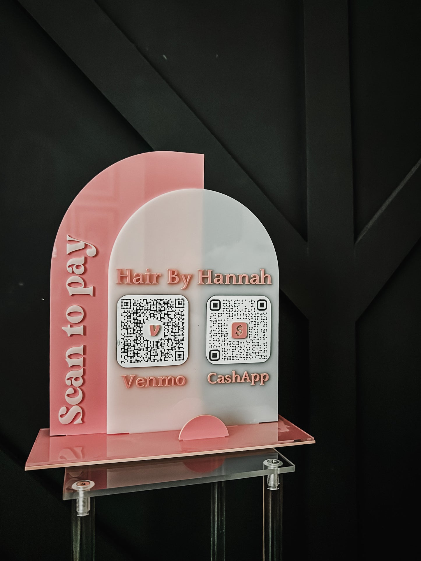 Scan to pay QR Code - Sign & Business Card Holder