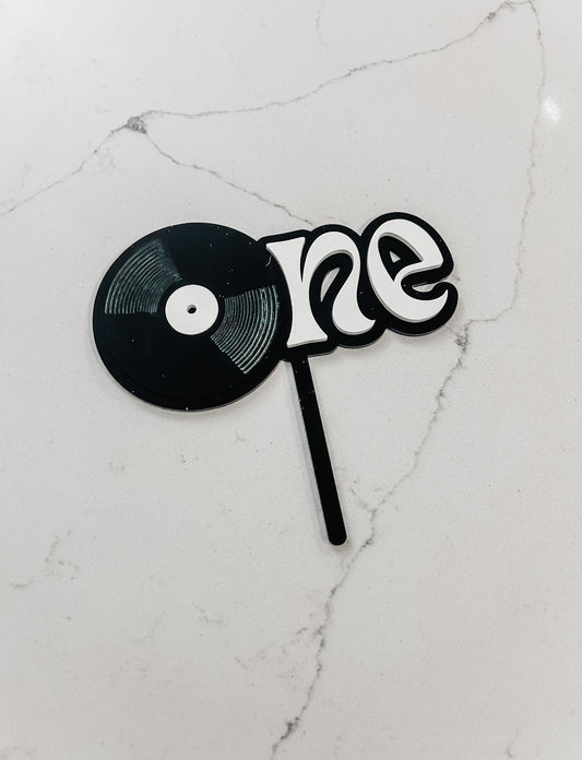 Vinyl Record - One - Cake Topper