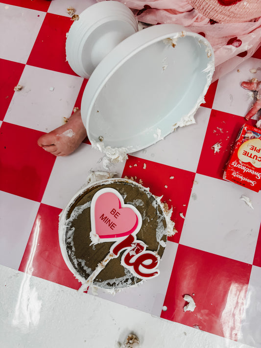 Conversation Heart - One - Cake Topper