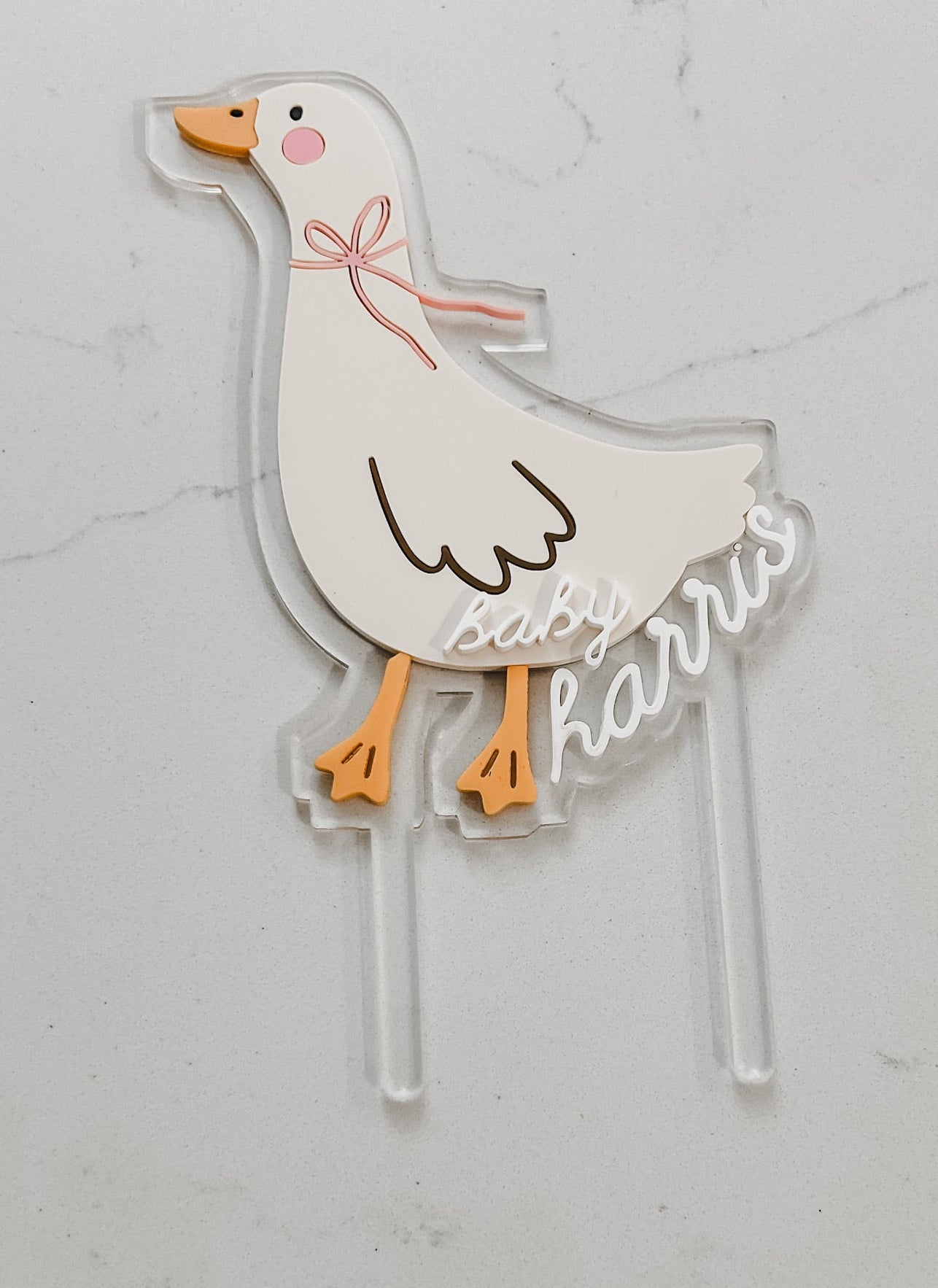 ONE silly goose - bow - Cake Topper
