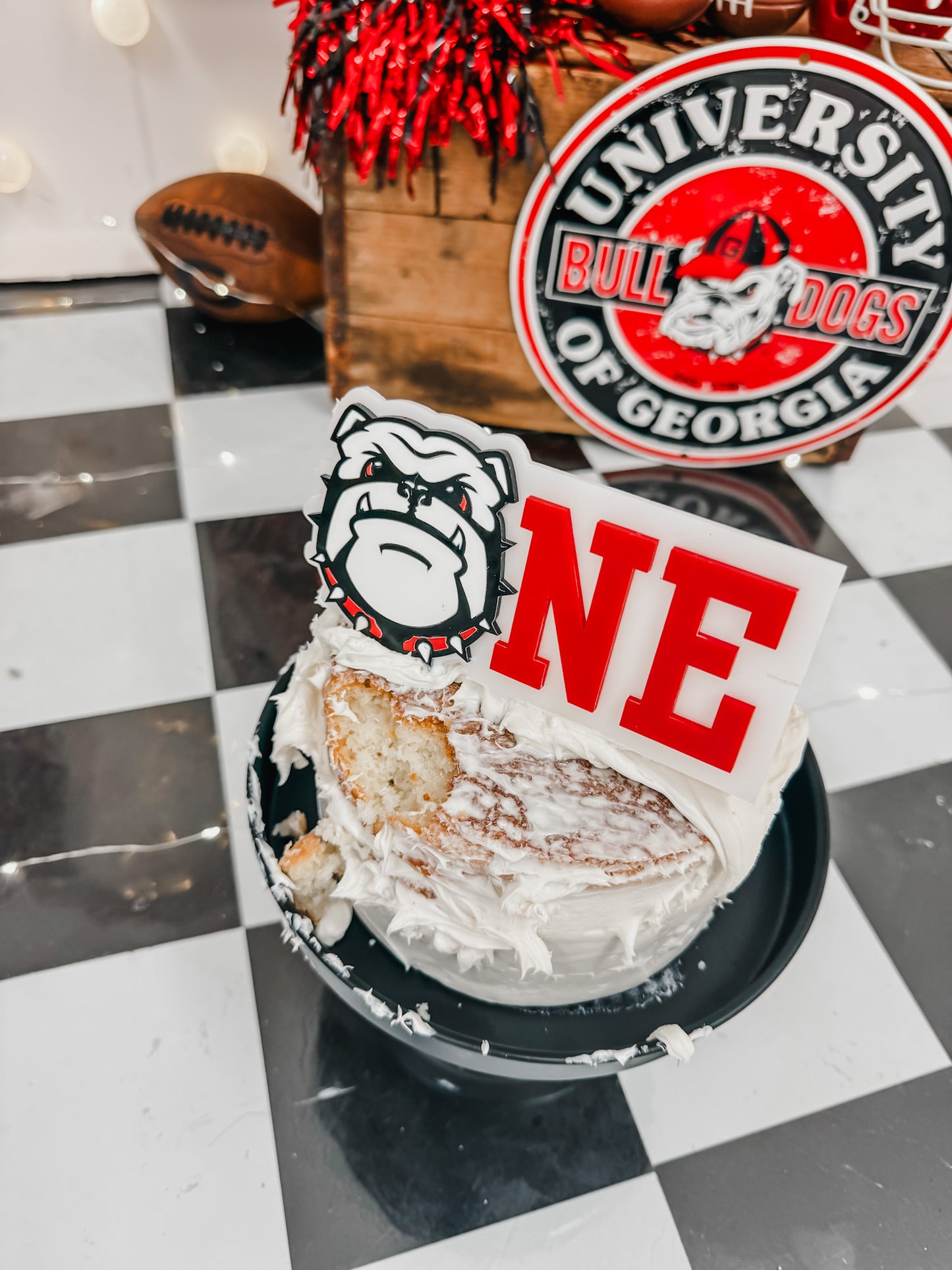 GA Football One - Cake Topper