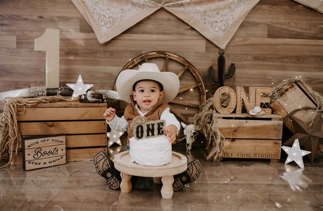 Western Cowboy - ONE - Cake Topper