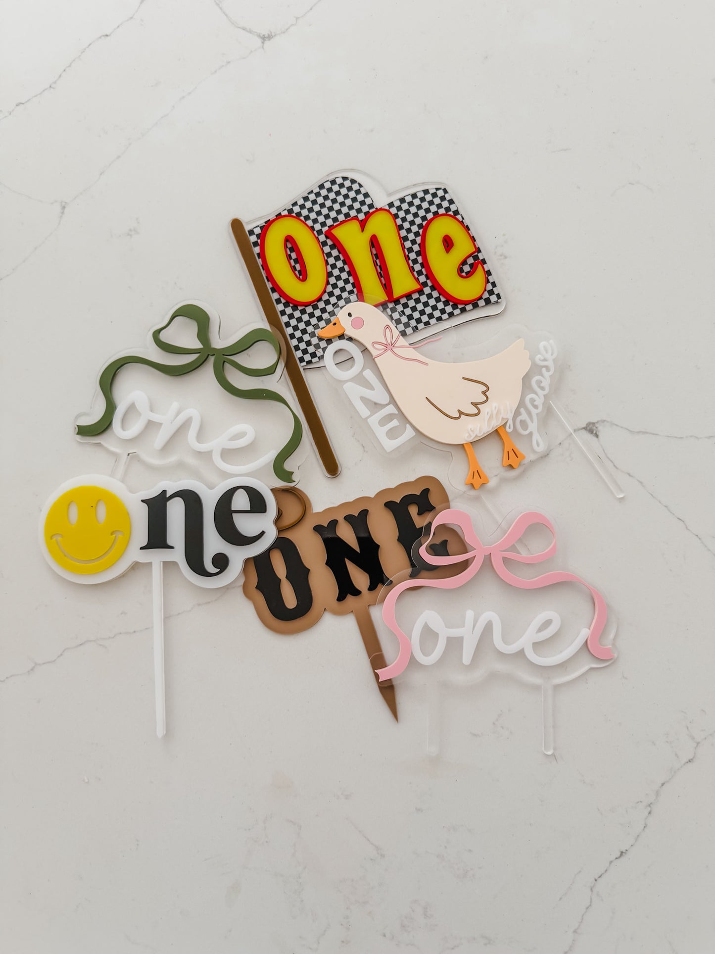 Smiley face - ONE - Cake Topper