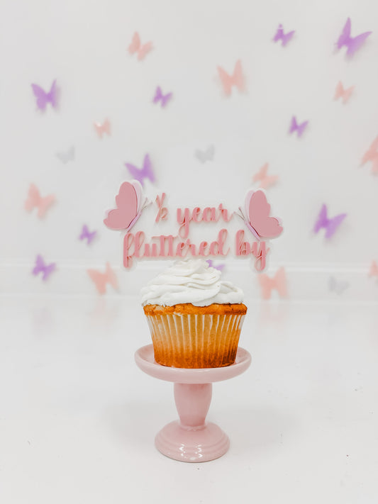 1/2 year fluttered by - Butterflies - Cake Topper