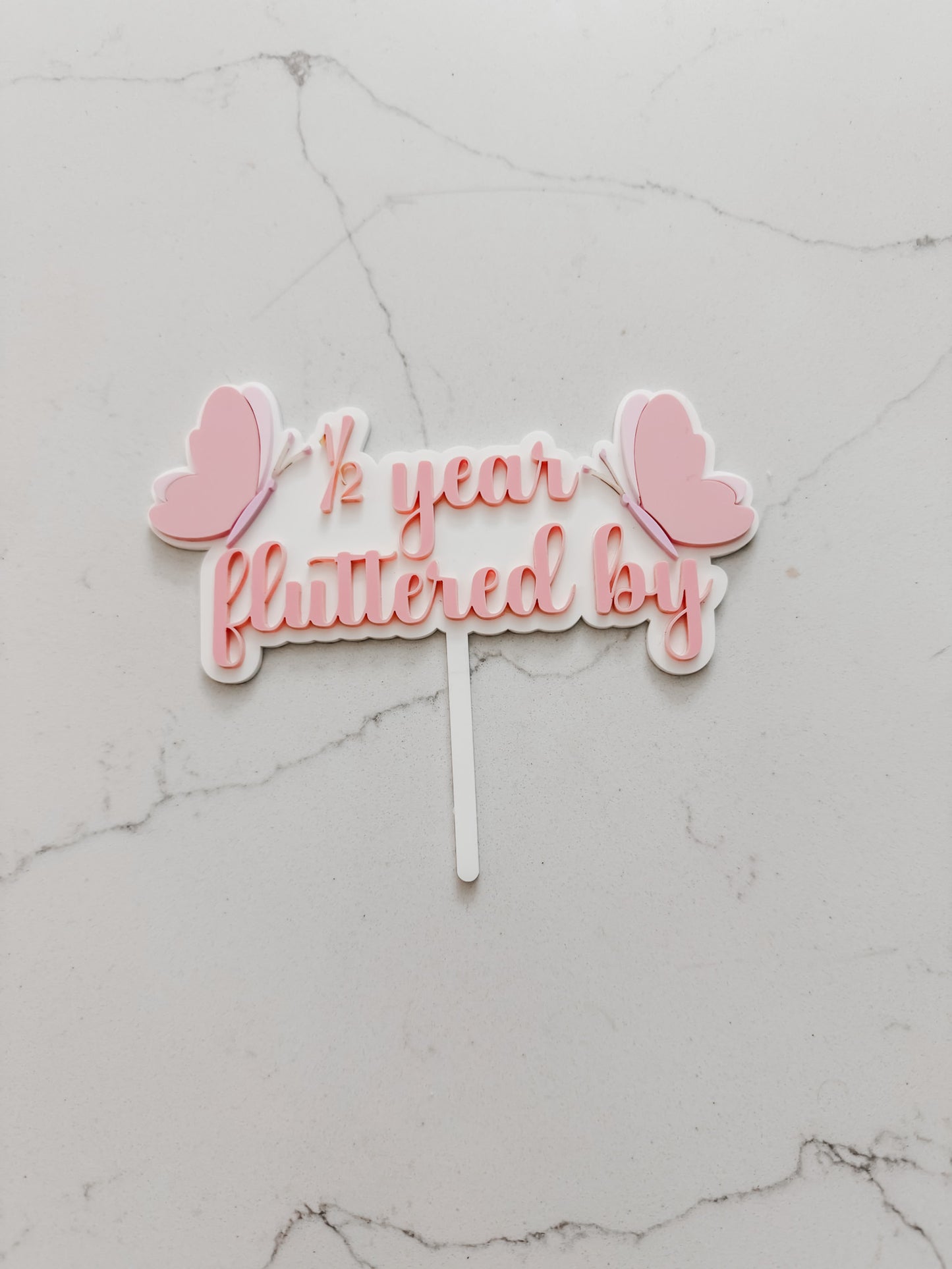 1/2 year fluttered by - Butterflies - Cake Topper