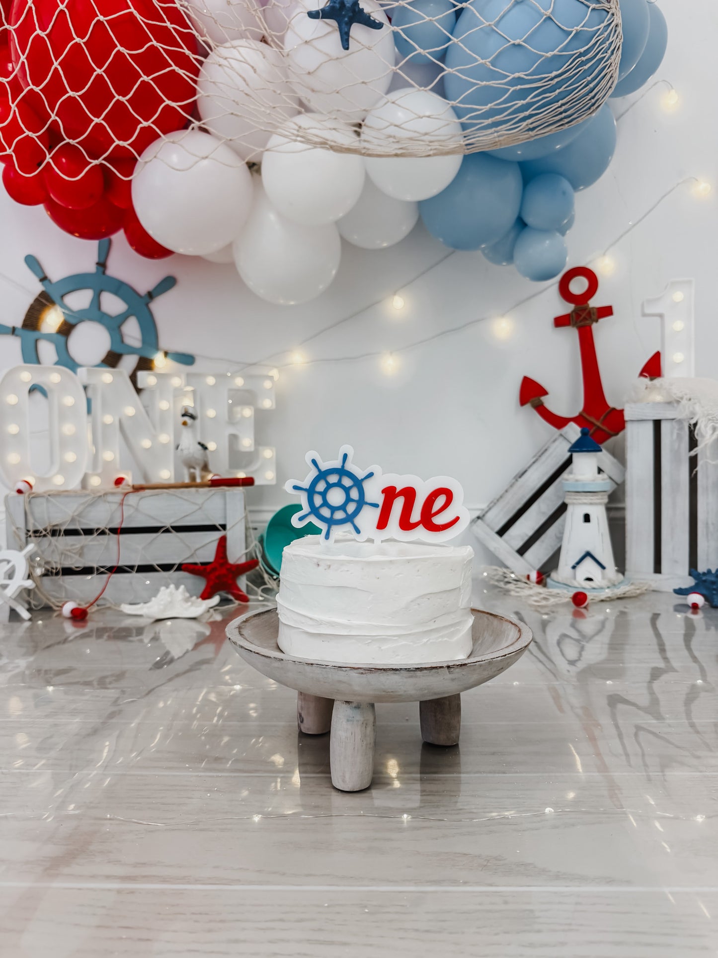 Captain's Wheel - ONE - Cake Topper