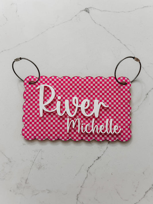 Scalloped - Rectangle - Stroller Tag