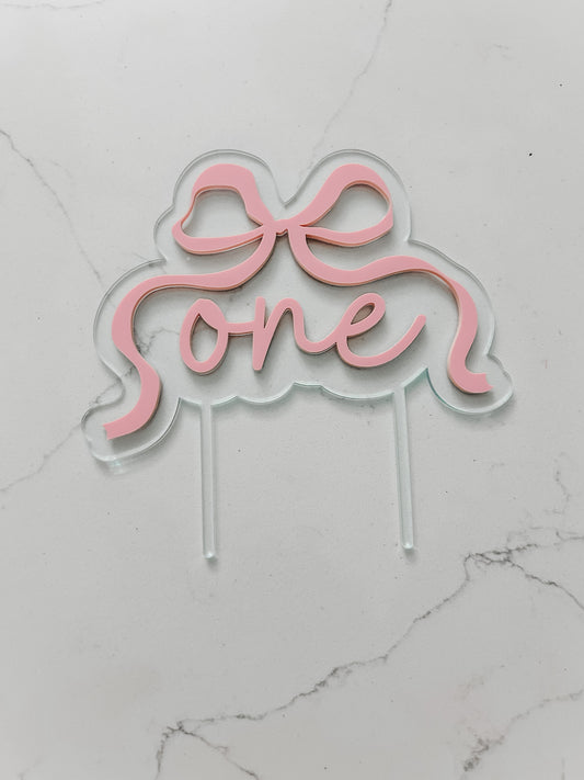 Bow - ONE - Cake Topper