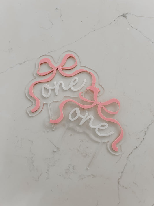 Bow - ONE - Cake Topper