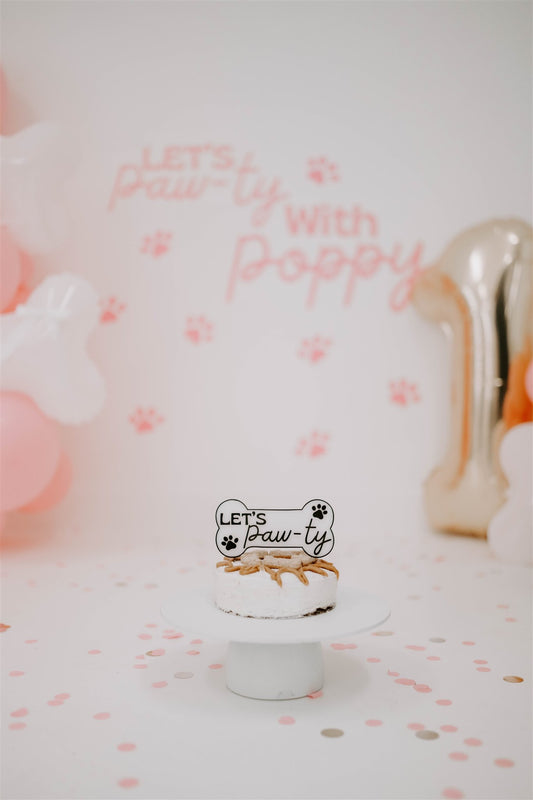 Let’s Paw-ty Dog Bone - Cake Topper