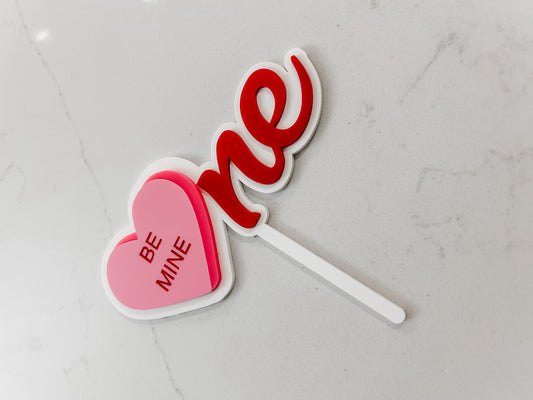 Conversation Heart - One - Cake Topper