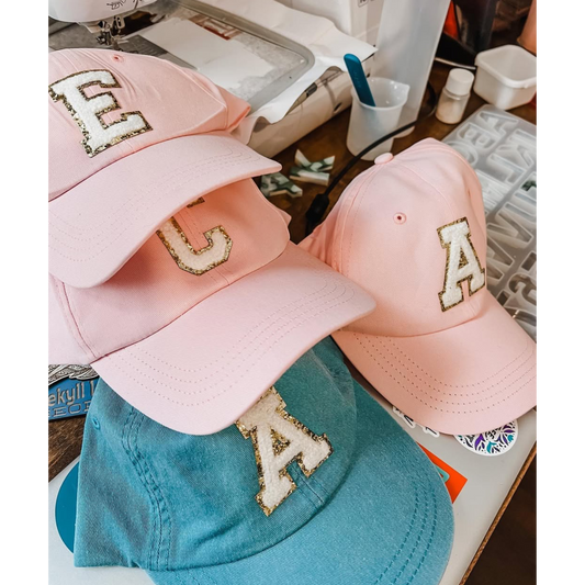 Initial Letter Iron on Patch - Baseball Cap