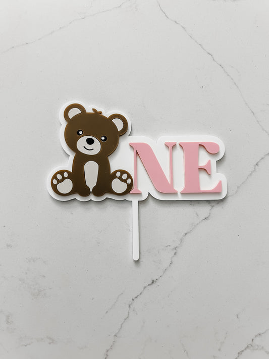 Teddy Bear - ONE - Cake Topper