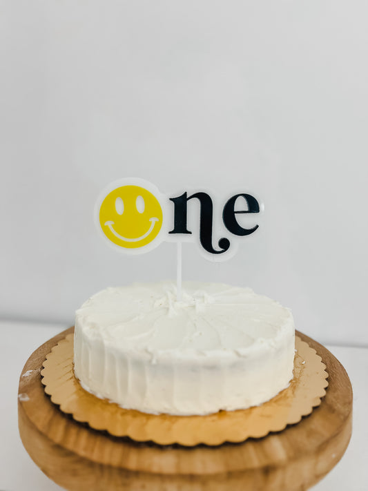 Smiley face - ONE - Cake Topper