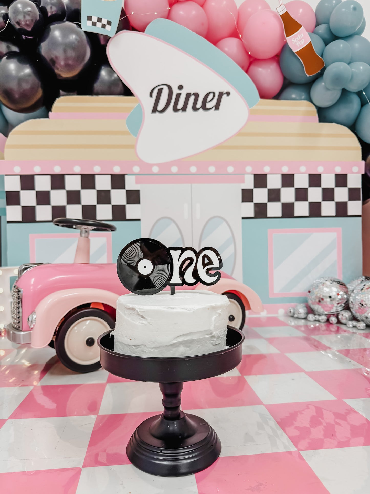 Vinyl Record - One - Cake Topper