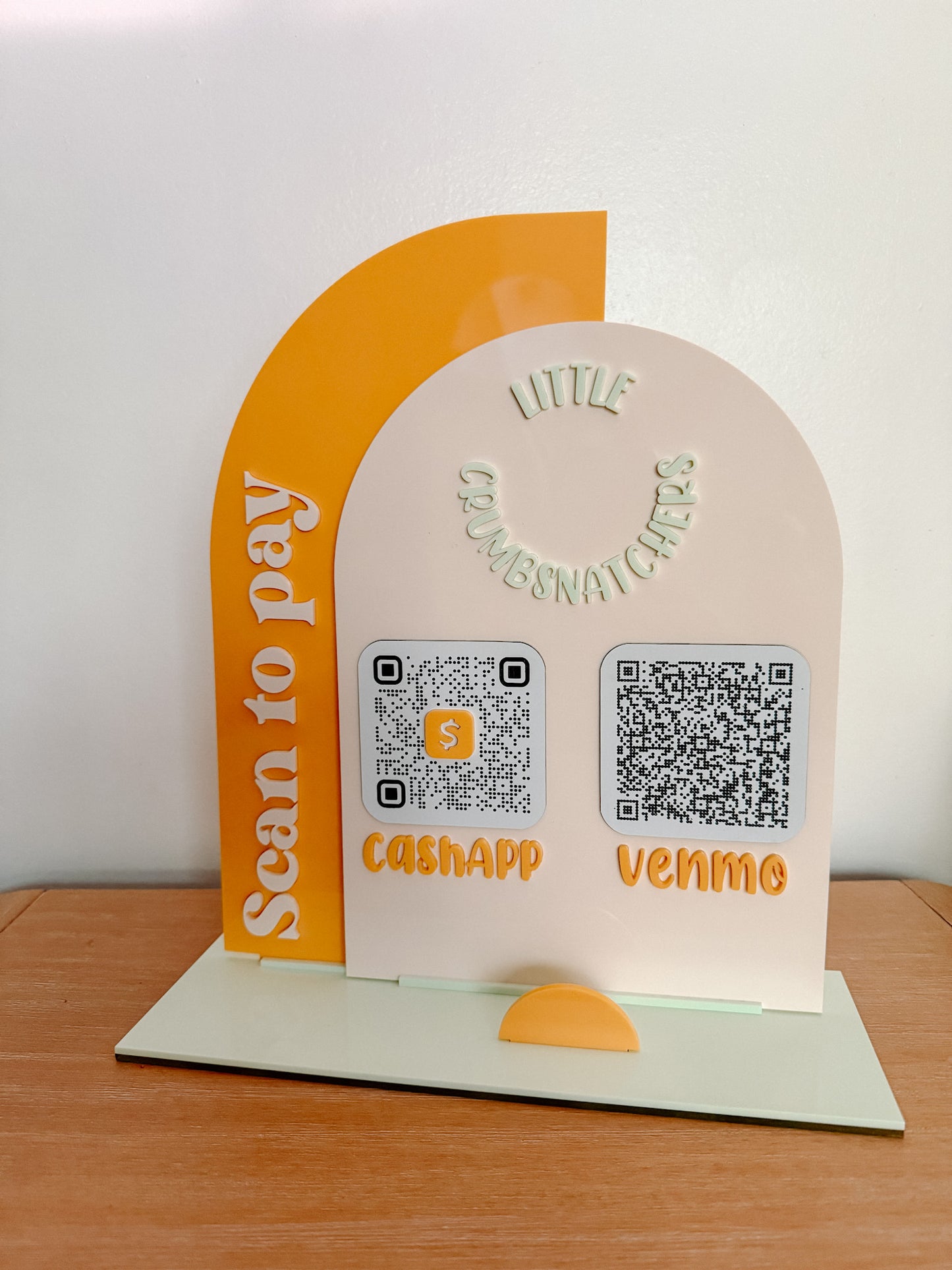 Scan to pay QR Code - Sign & Business Card Holder