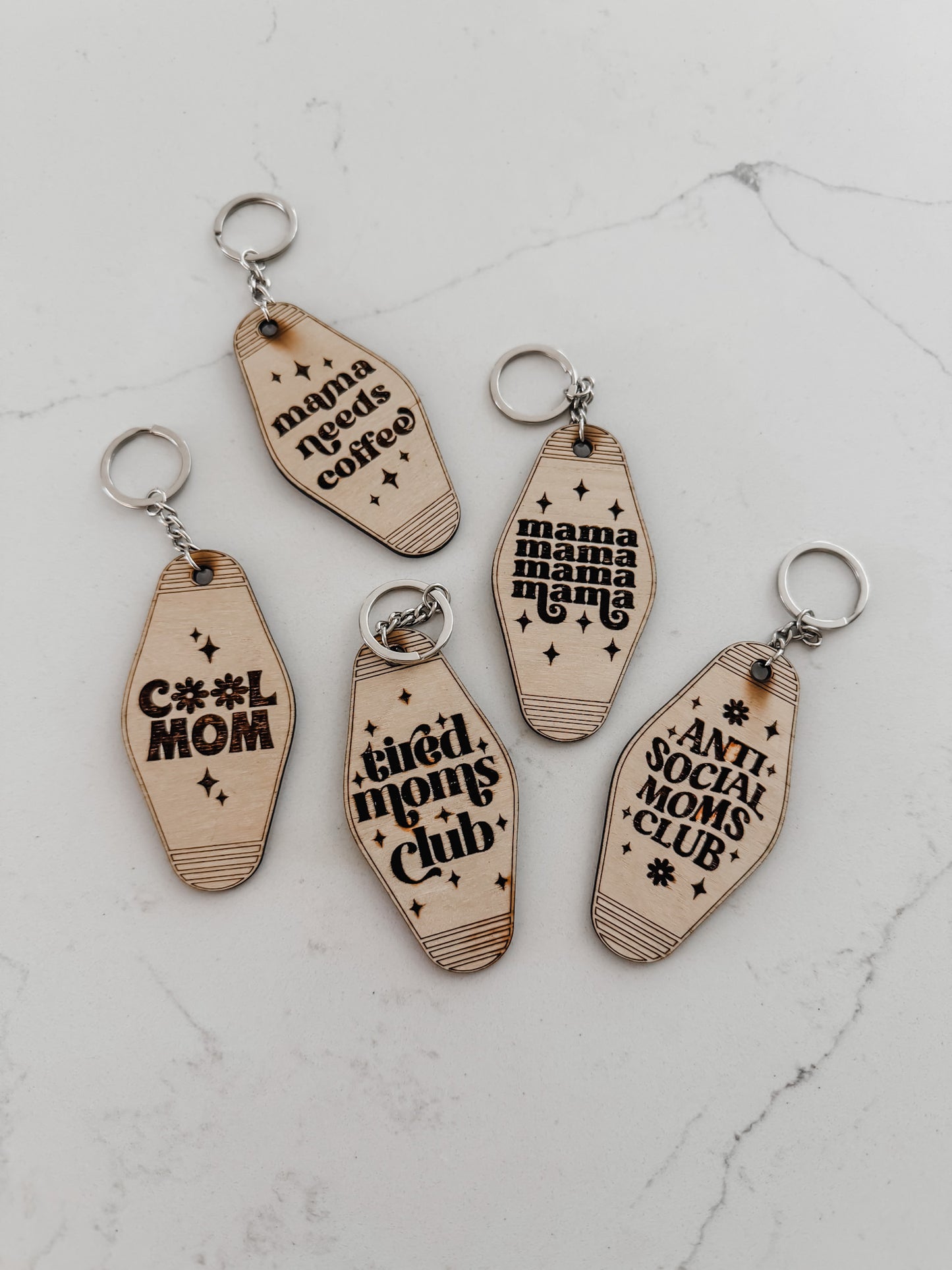 Wooden Mom - Keychain