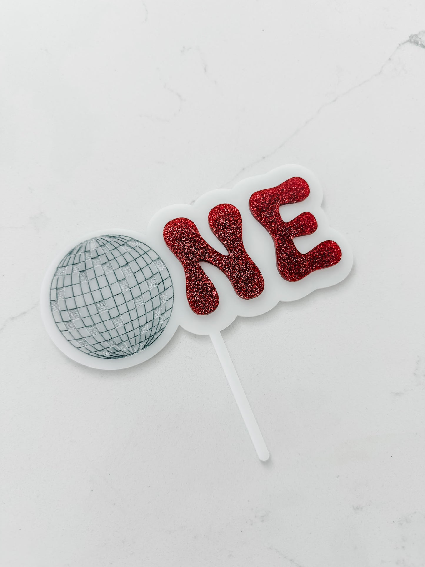 Disco Ball - ONE - Cake Topper