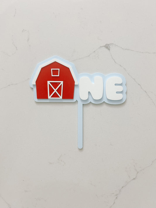 Barn - One - Cake Topper