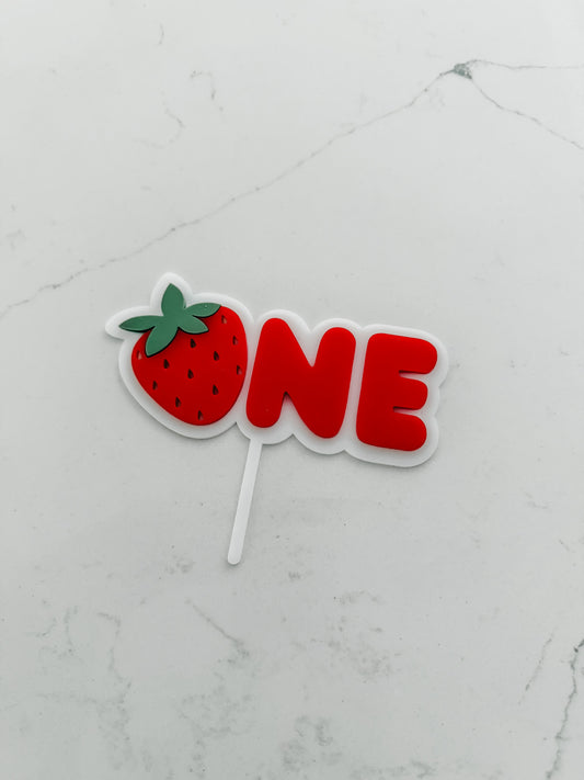 Strawberry - ONE - Cake Topper
