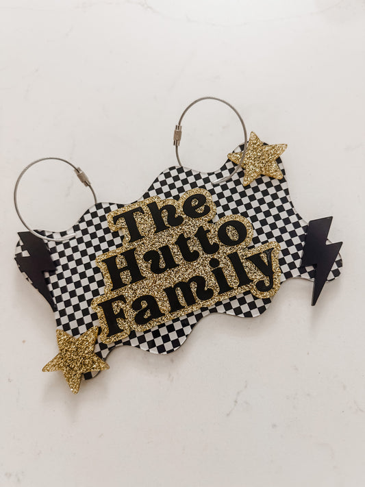 Funky - Checkered - Stroller Tag