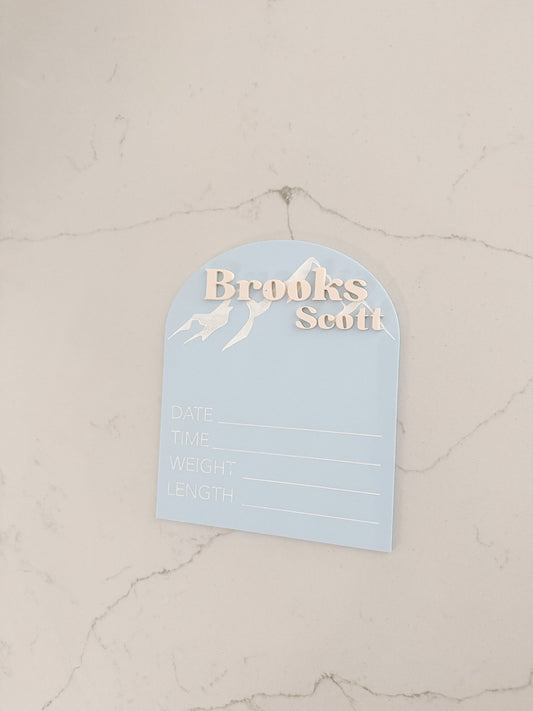 Mountain - Newborn Announcement Sign