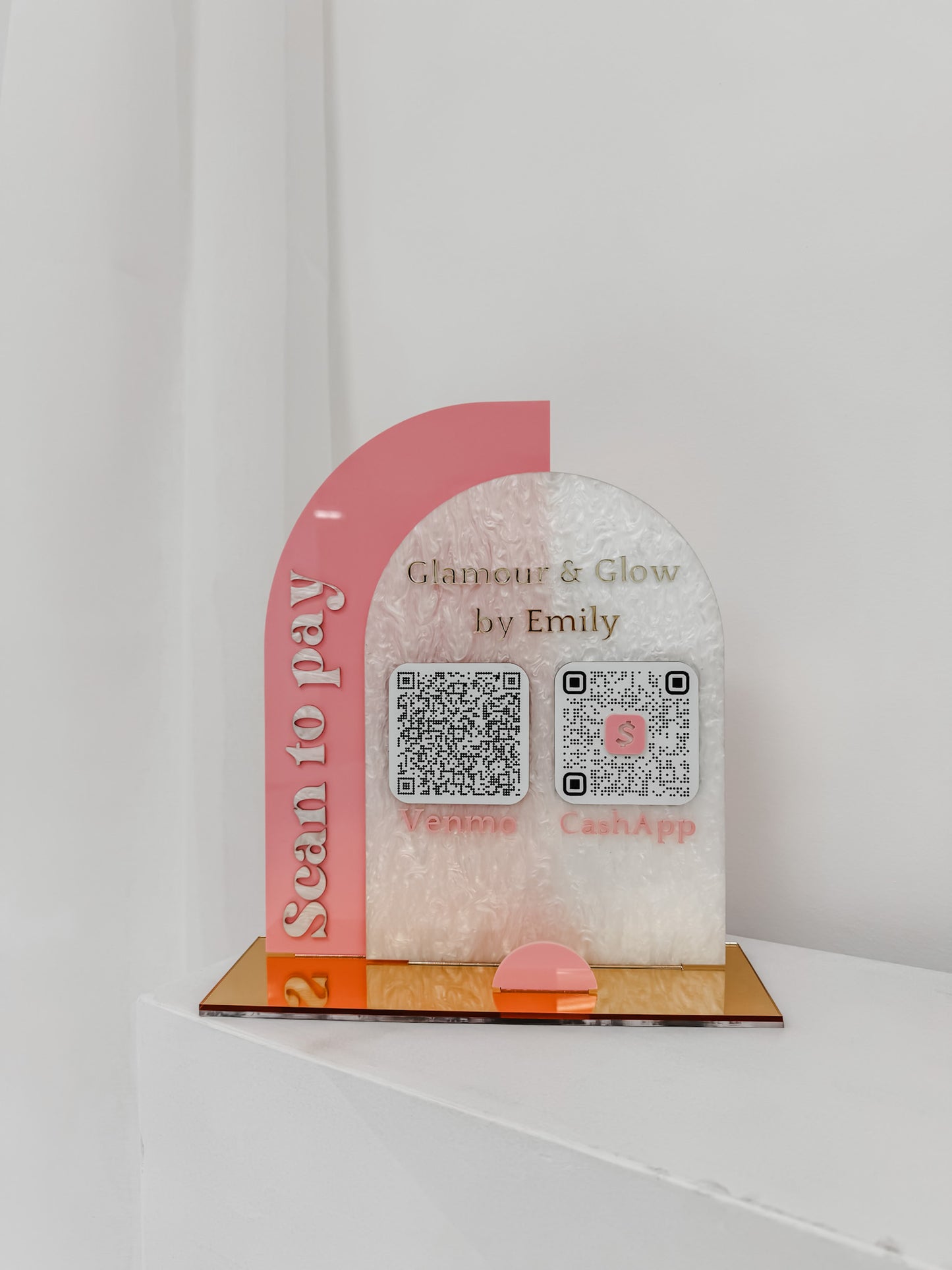 Scan to pay QR Code - Sign & Business Card Holder