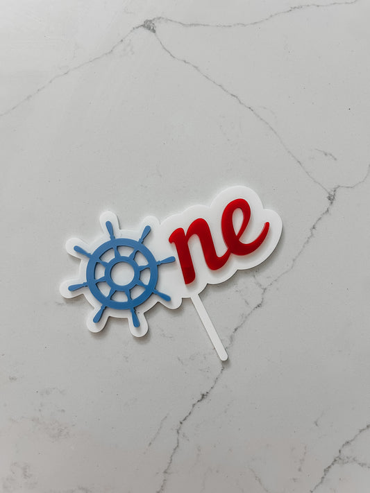 Captain's Wheel - ONE - Cake Topper