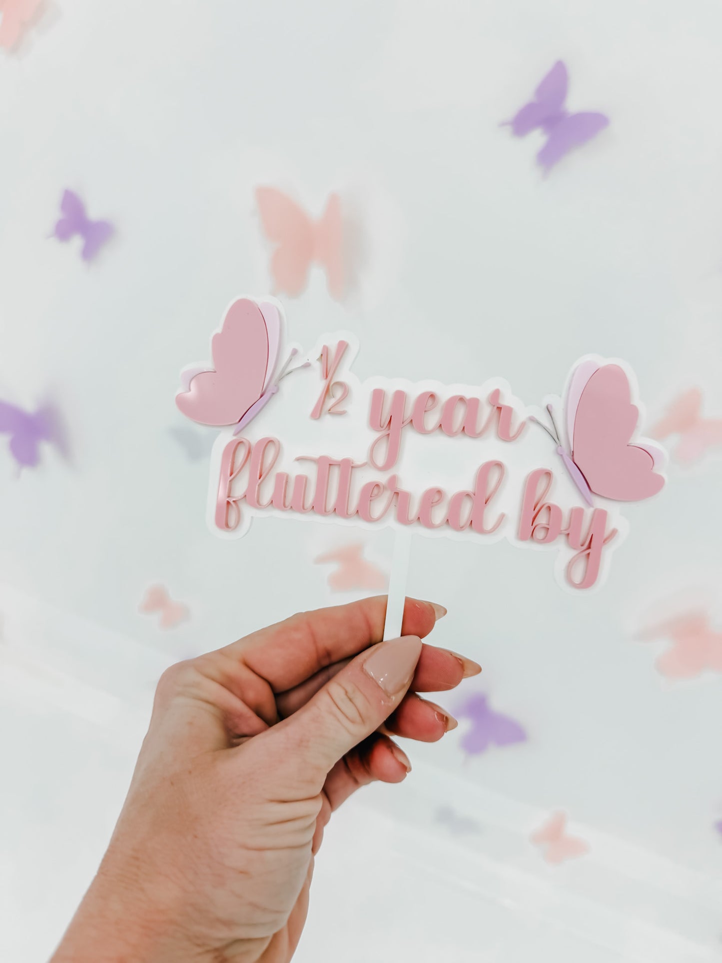 1/2 year fluttered by - Butterflies - Cake Topper