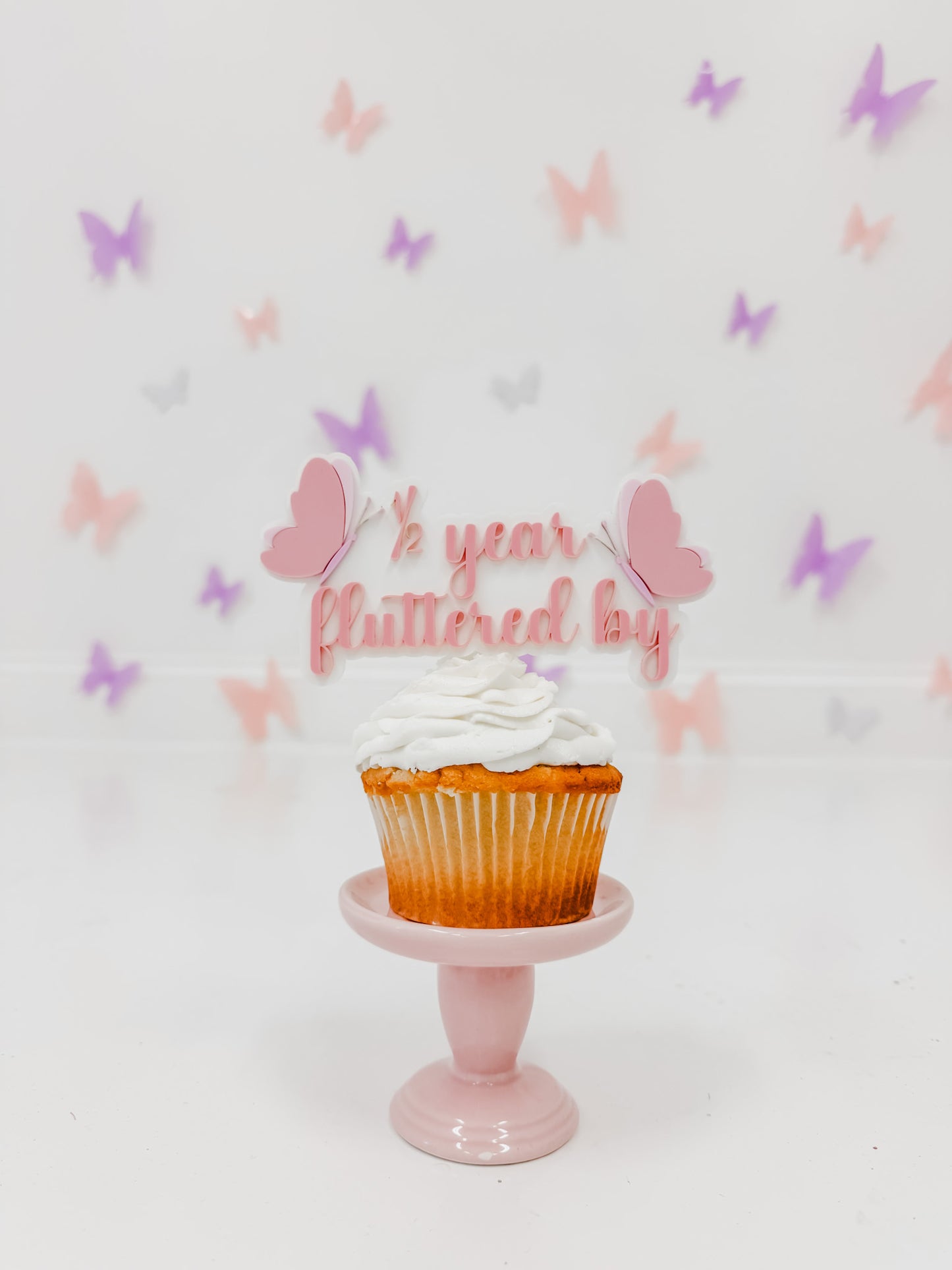 1/2 year fluttered by - Butterflies - Cake Topper