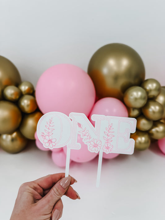 Wildflower - ONE - Cake Topper