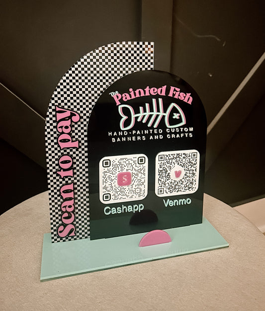 Scan to pay QR Code - Sign & Business Card Holder