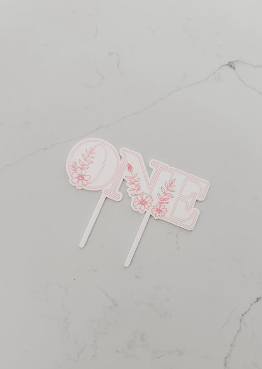 Wildflower - ONE - Cake Topper