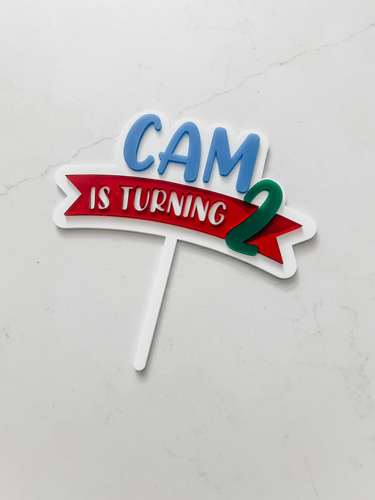 Custom Name & Age - Cake Topper