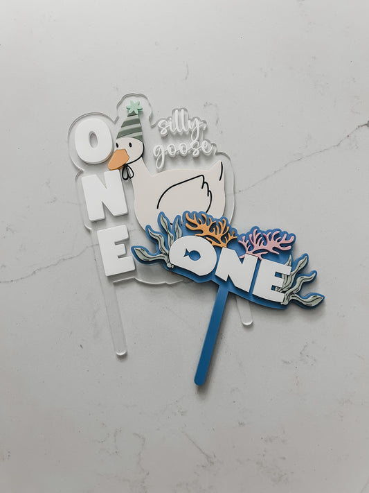 Coral - ONE - Cake Topper