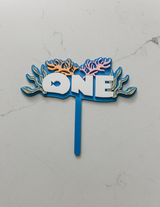 Coral - ONE - Cake Topper