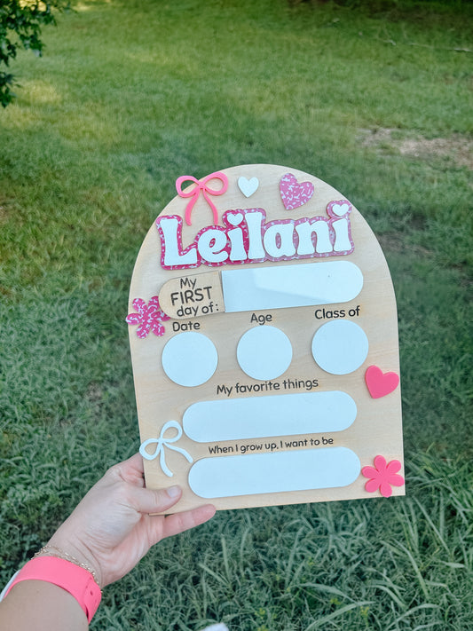 Pink Composition - Back to School - Sign