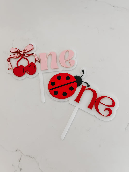 Ladybug - One - Cake Topper