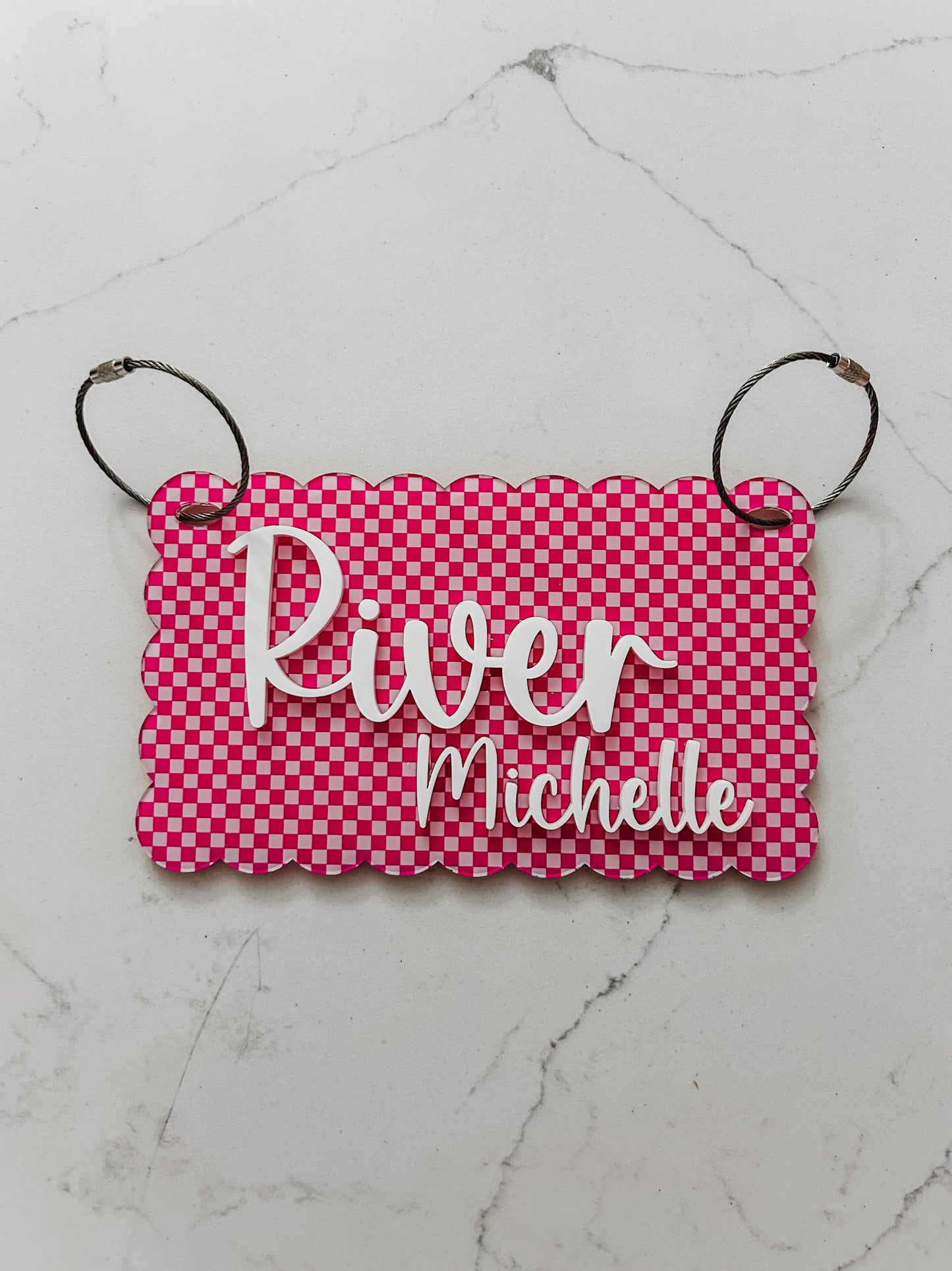 Scalloped - Rectangle - Stroller Tag