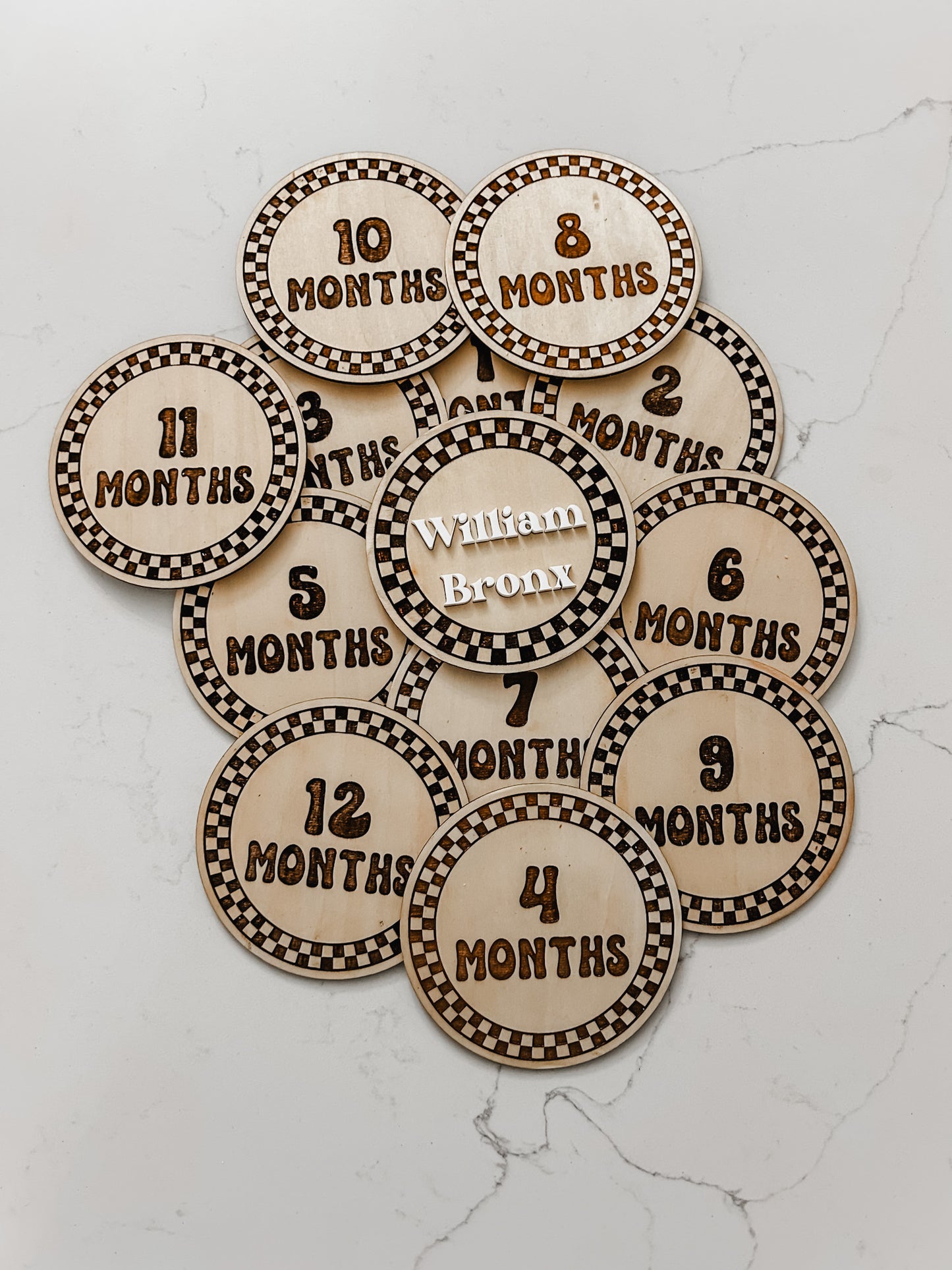 Checkered Baby - Milestone Circles