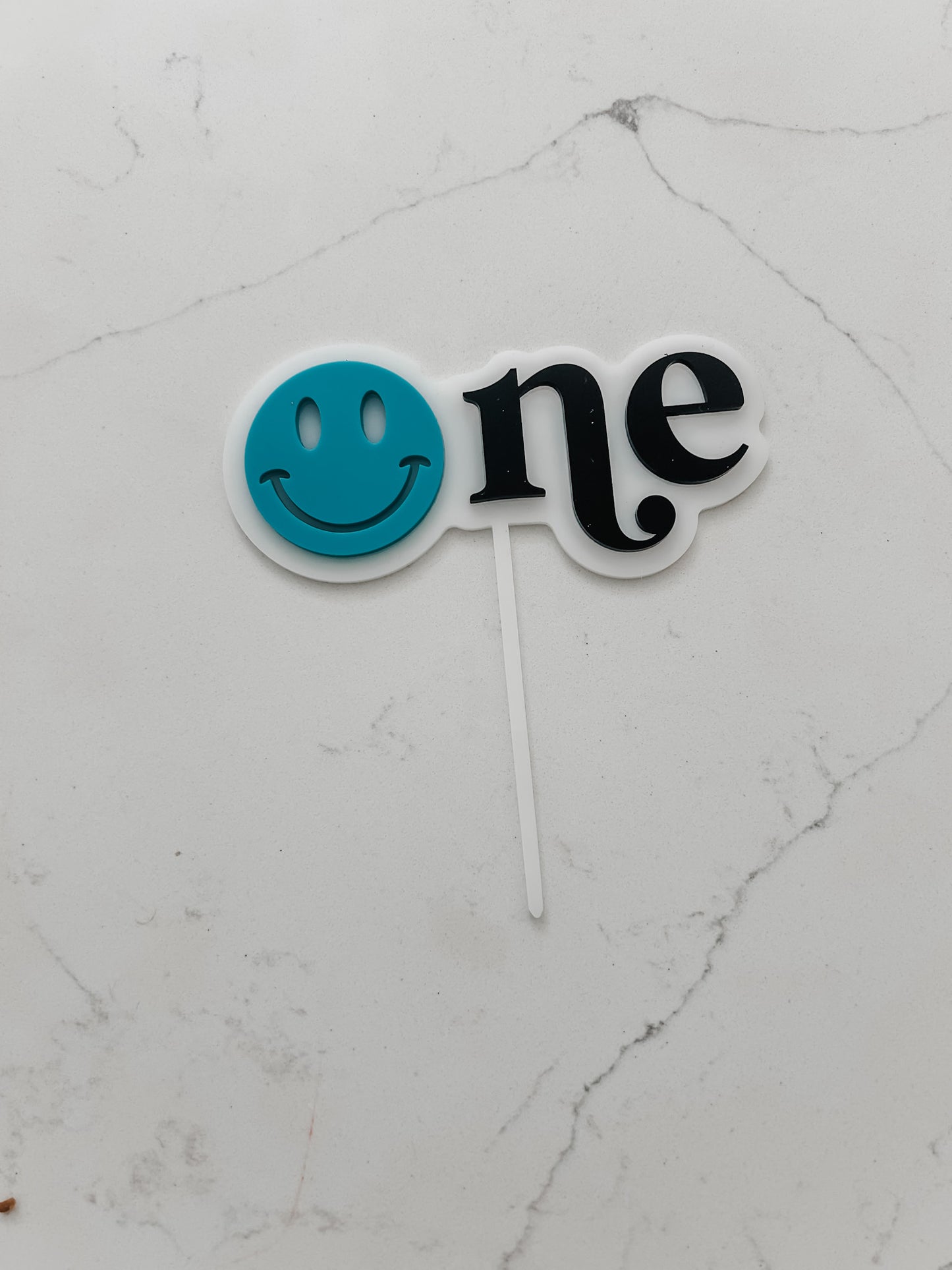 Smiley face - ONE - Cake Topper