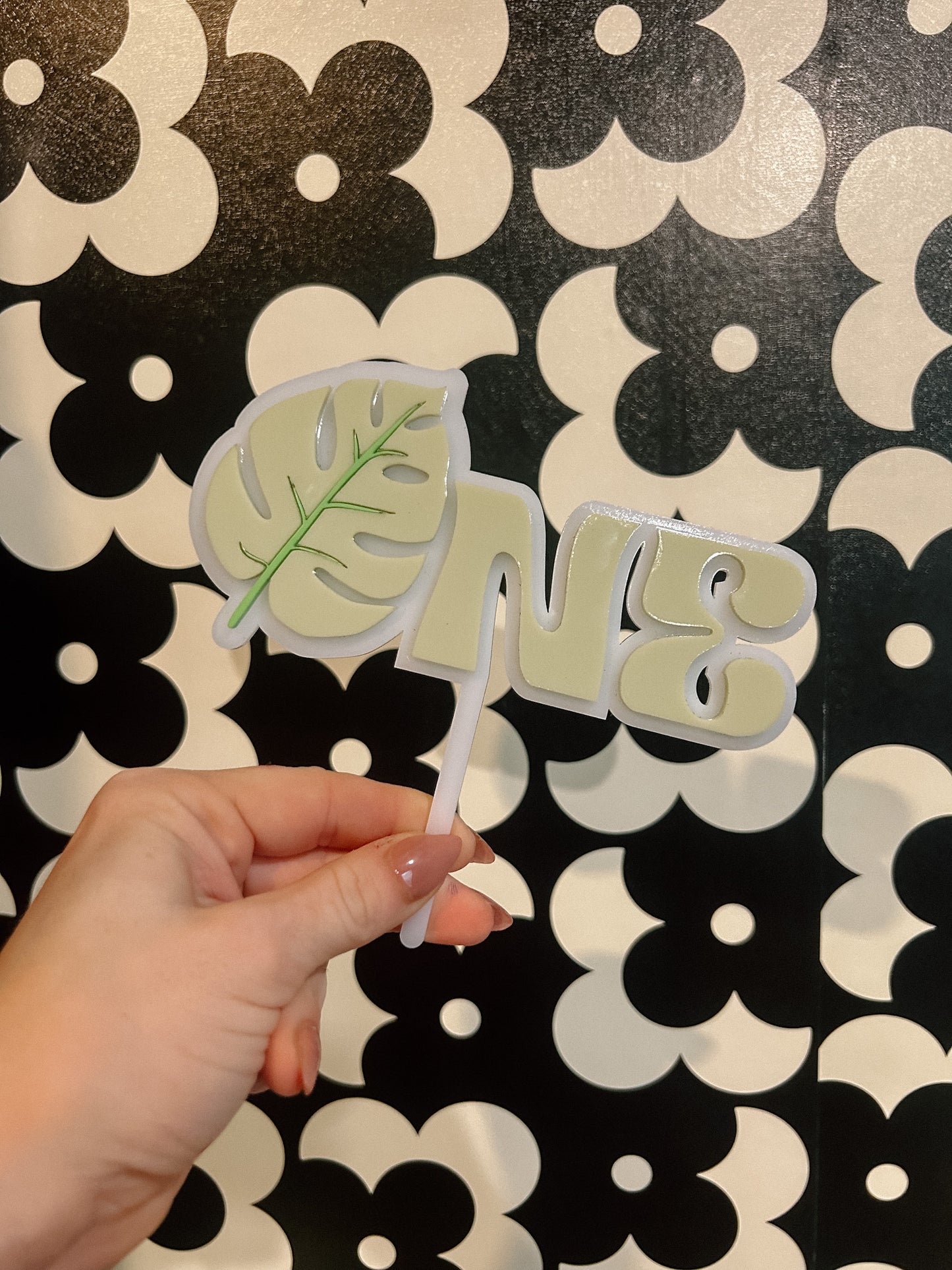 Palm Leaf - One - Cake Topper