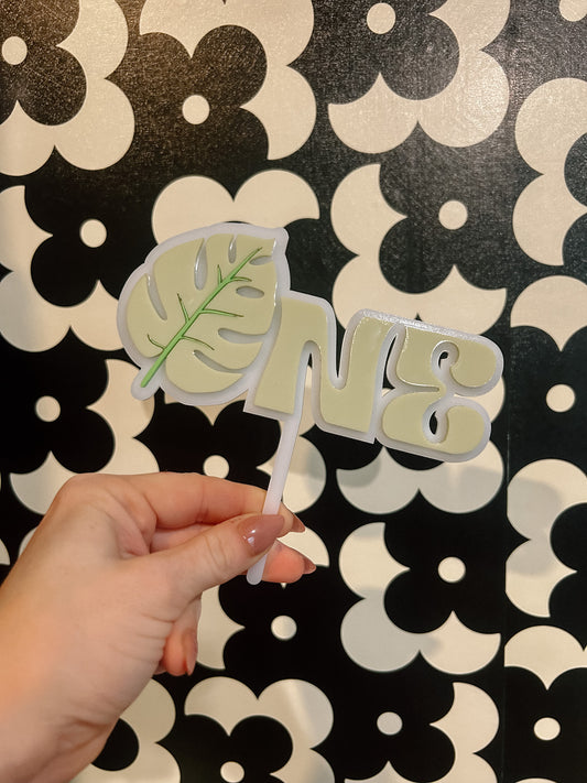 Palm Leaf - One - Cake Topper