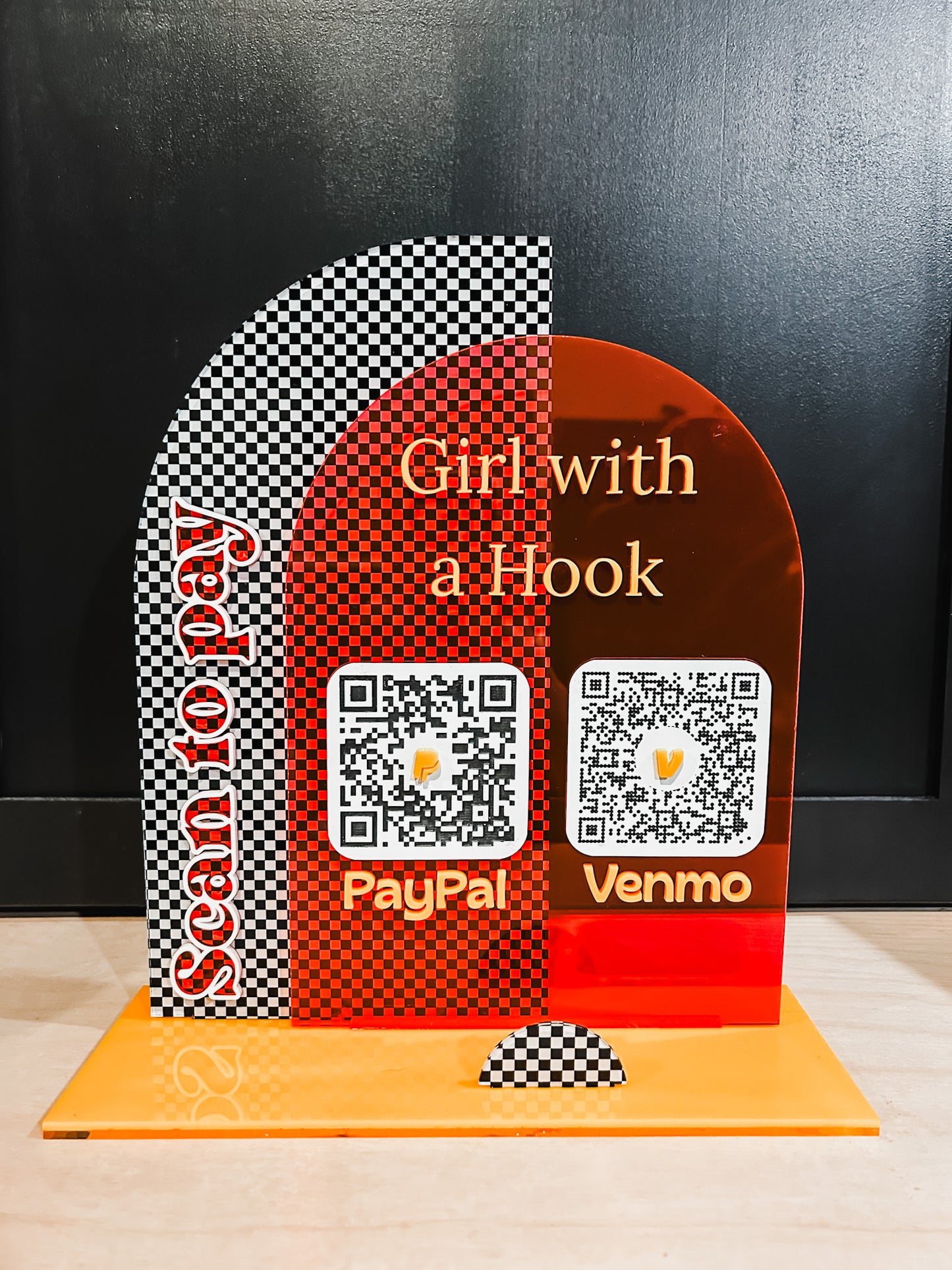 Scan to pay QR Code - Sign & Business Card Holder