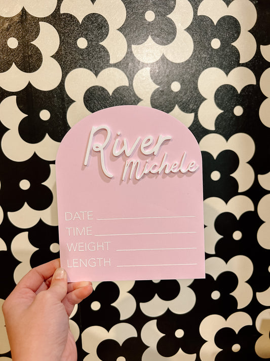 Arched - Newborn Announcement Sign