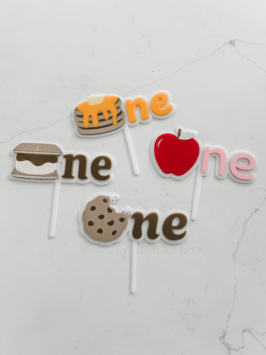Apple - One - Cake Topper