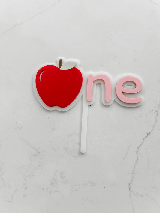 Apple - One - Cake Topper